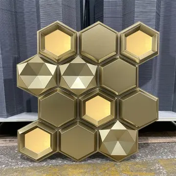 Zejing 3D PVC DIY Wall Panels for Indoor Use New Design Mirror Gold with Waterproof Zero Formaldehyde Features Customizable Modern
