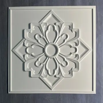 Zejing 3D Artistic Embossed Wall Panels White PVC Ceilings for Interior Decorative Waterproof Ceiling Modern