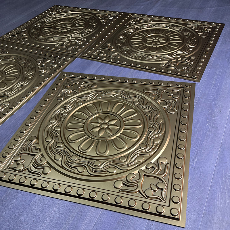 Champagne Gold Color Decor Waterproof 3D Price Pvc Ceiling Panel Wall Best Cheap New Interior  D230香槟金色4.jpg